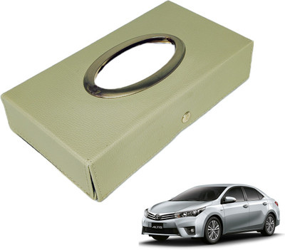MOCKHE Chrom-Beige Tisue Box Leatherete-603 Vehicle Tissue Dispenser(Beige)