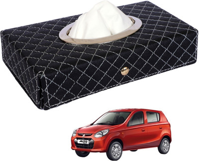 MOCKHE Cross-Black Tissue Box Leatherette-111 Vehicle Tissue Dispenser(Black)
