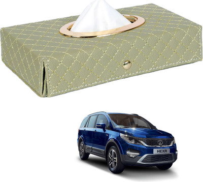 MOCKHE Cross-Beige Tissue Box Leatherette-461 Vehicle Tissue Dispenser(Beige)