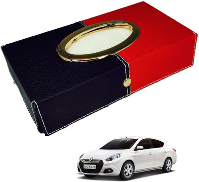MOCKHE Chrom-Black-Red Tisue Box Leatherete-448 Vehicle Tissue Dispenser(Black, Red)