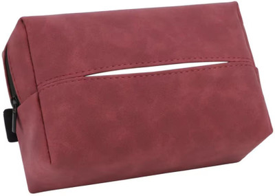 Robustt PU Leather Tissue Paper Organizer - Maroon (Pack of 1) Vehicle Tissue Dispenser(Maroon)