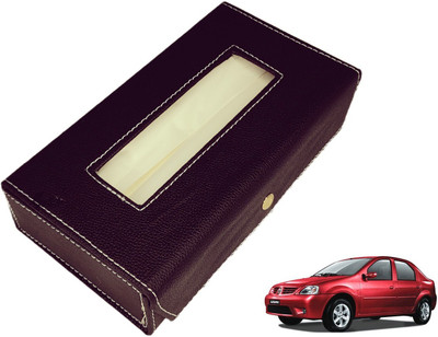 MOCKHE Basic-Black Tissue Box Leatherette-456 Vehicle Tissue Dispenser(Black)