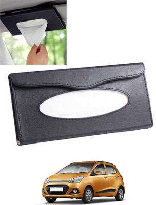 CCMM Universal Leatherite Black Rectangle Tissue Paper Box/Dispencer For Car-123 Vehicle Tissue Dispenser(Black)