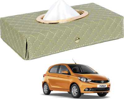 MOCKHE Cross-Beige Tissue Box Leatherette-570 Vehicle Tissue Dispenser(Beige)