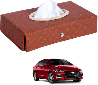 MOCKHE Cross-Tan Tissue Box Leatherette-194 Vehicle Tissue Dispenser(Grey)