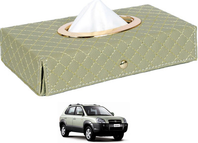 MOCKHE Cross-Beige Tissue Box Leatherette-575 Vehicle Tissue Dispenser(Beige)