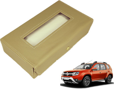 MOCKHE Basic-Beige Tissue Box Leatherette-297 Vehicle Tissue Dispenser(Beige)