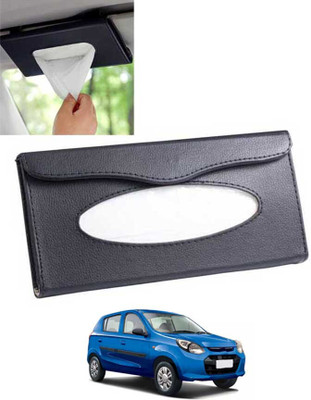 CCMM Universal Leatherite Black Rectangle Tissue Paper Box/Dispencer For Car-12 Vehicle Tissue Dispenser(Black)