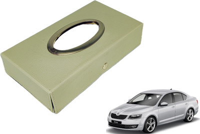 MOCKHE Chrom-Beige Tisue Box Leatherete-750 Vehicle Tissue Dispenser(Beige)
