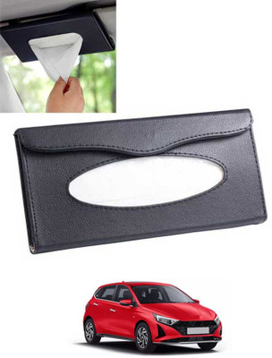 ABJD Leatherite Universal Black Rectangle Tissue Holder For Office,Home,Car-144 Vehicle Tissue Dispenser(Black)