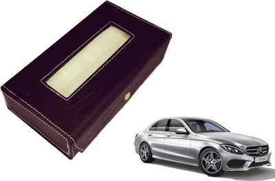 MOCKHE Basic-Black Tissue Box Leatherette-51 Vehicle Tissue Dispenser(Black)