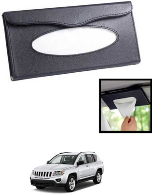 MATIES Universal Lightweight/Waterproof Leatherite Rectangle Black Tissue For Car-67 Vehicle Tissue Dispenser(Black)