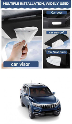 PRTEK Black Car Tissue Napkin Holder for Sun Visor and Backseat – Universal Fit L7 Vehicle Tissue Dispenser(Black)