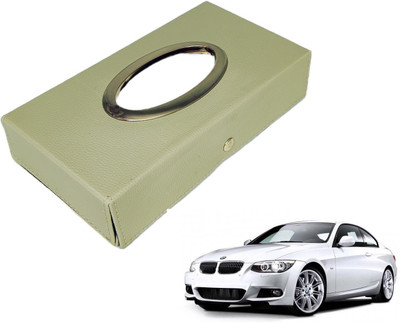 MOCKHE Chrom-Beige Tisue Box Leatherete-581 Vehicle Tissue Dispenser(Beige)