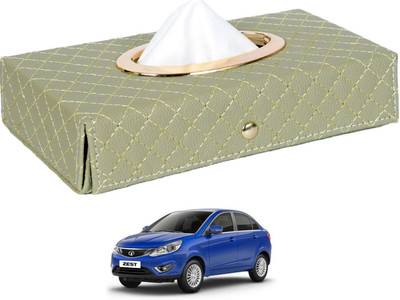 MOCKHE Cross-Beige Tissue Box Leatherette-600 Vehicle Tissue Dispenser(Beige)