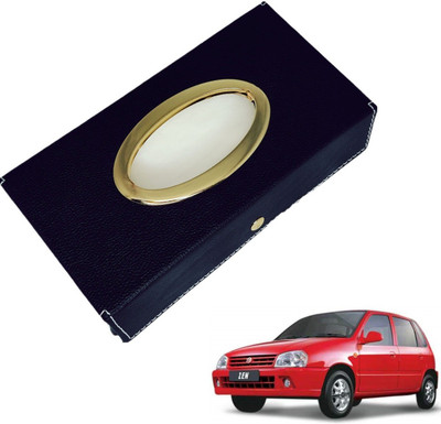 MOCKHE Chrom-Black Tisue Box Leatherete-574 Vehicle Tissue Dispenser(Black)