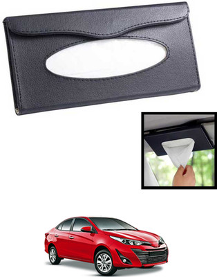 MATIES Universal Lightweight/Waterproof Leatherite Rectangle Black Tissue For Car-326 Vehicle Tissue Dispenser(Black)