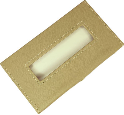 MOCKHE Basic-Beige Tissue Box Leatherette-430 Vehicle Tissue Dispenser(Beige)