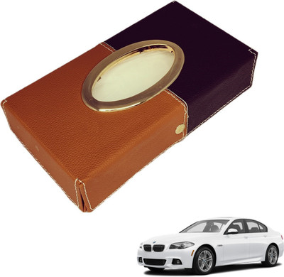 MOCKHE Chrom-Black-Tan Tisue Box Leatherete-21 Vehicle Tissue Dispenser(Black, Grey)