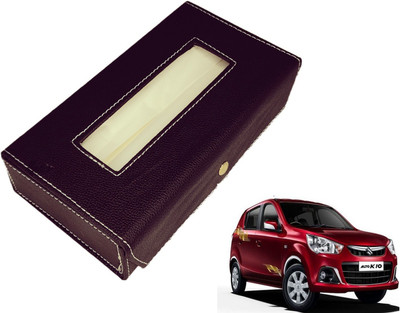 MOCKHE Basic-Black Tissue Box Leatherette-26 Vehicle Tissue Dispenser(Black)