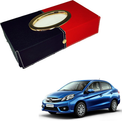 MOCKHE Chrom-Black-Red Tisue Box Leatherete-438 Vehicle Tissue Dispenser(Black, Red)