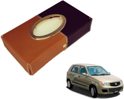 MOCKHE Chrom-Black-Tan Tisue Box Leatherete-45 Vehicle Tissue Dispenser(Black, Grey)