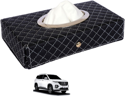 MOCKHE Cross-Black Tissue Box Leatherette-37 Vehicle Tissue Dispenser(Black)