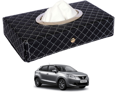 MOCKHE Cross-Black Tissue Box Leatherette-509 Vehicle Tissue Dispenser(Black)