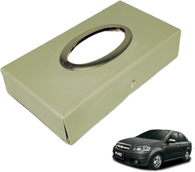 MOCKHE Chrom-Beige Tisue Box Leatherete-617 Vehicle Tissue Dispenser(Beige)