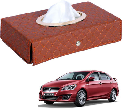 MOCKHE Cross-Tan Tissue Box Leatherette-174 Vehicle Tissue Dispenser(Grey)