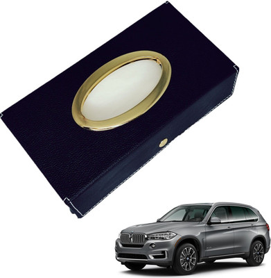 MOCKHE Chrom-Black Tisue Box Leatherete-557 Vehicle Tissue Dispenser(Black)