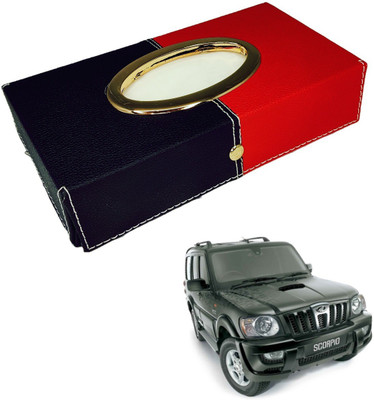 MOCKHE Chrom-Black-Red Tisue Box Leatherete-470 Vehicle Tissue Dispenser(Black, Red)