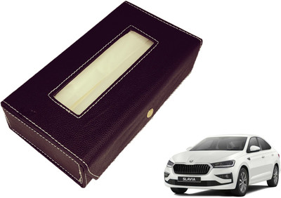 MOCKHE Basic-Black Tissue Box Leatherette-176 Vehicle Tissue Dispenser(Black)