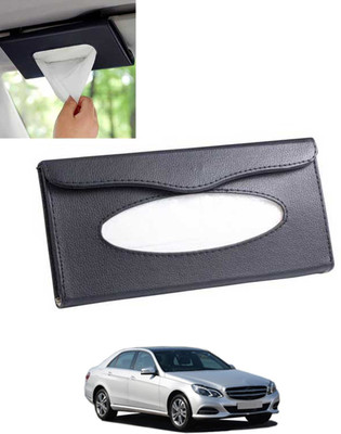 MSNP Universal Leatherite Rectangle Black Tissue Box For Car/office/Home-80 Vehicle Tissue Dispenser(Black)
