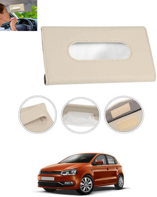 monolive Beige Leatherite Rectangle Shape Fancy Design Tissue Dispencer For Car-121 Vehicle Tissue Dispenser(Beige)