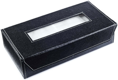 TECHEL Tissue Box/Napkin Box Holder/Tissue Paper Holder SZZ13 Vehicle Tissue Dispenser(Black)