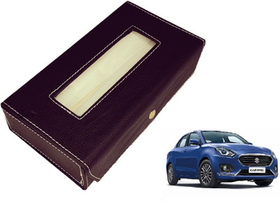 MOCKHE Basic-Black Tissue Box Leatherette-186 Vehicle Tissue Dispenser(Black)