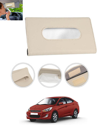 MSNP Universal Leatherite Rectangle Beige Tissue Box For Car/office/Home-293 Vehicle Tissue Dispenser(Beige)