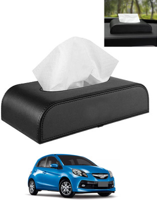 AYW Black Tissue Holder Leatherite/Include Tissue/Save Space For Home/Car/Office-37 Vehicle Tissue Dispenser(Black)