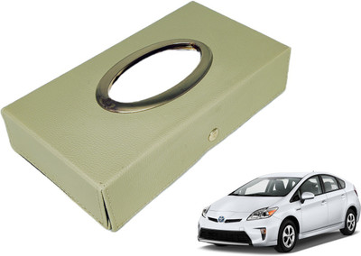 MOCKHE Chrom-Beige Tisue Box Leatherete-763 Vehicle Tissue Dispenser(Beige)