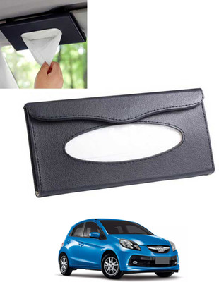 MSNP Universal Leatherite Rectangle Black Tissue Box For Car/office/Home-41 Vehicle Tissue Dispenser(Black)