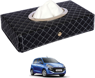 MOCKHE Cross-Black Tissue Box Leatherette-71 Vehicle Tissue Dispenser(Black)