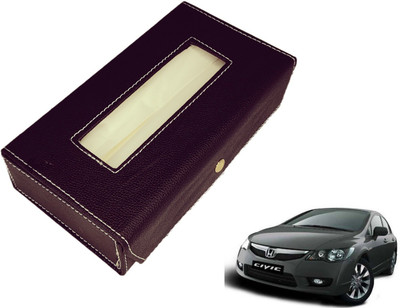MOCKHE Basic-Black Tissue Box Leatherette Vehicle Tissue Dispenser(Black)