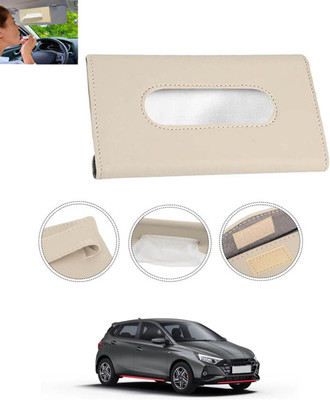 CCMM Universal Leatherite Beige Rectangle Tissue Paper Box/Dispencer For Car-143 Vehicle Tissue Dispenser(Beige)