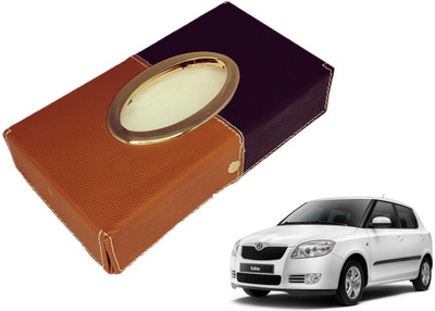 MOCKHE Chrom-Black-Tan Tisue Box Leatherete-119 Vehicle Tissue Dispenser(Black, Grey)