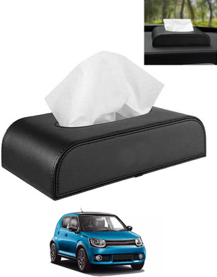 AYW Black Tissue Holder Leatherite/Include Tissue/Save Space For Home/Car/Office-118 Vehicle Tissue Dispenser(Black)