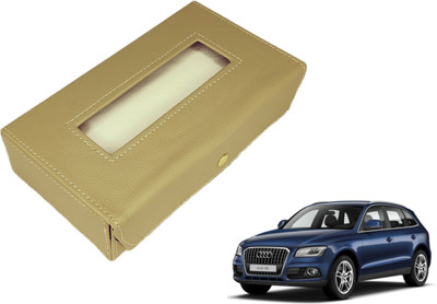 MOCKHE Basic-Beige Tissue Box Leatherette-382 Vehicle Tissue Dispenser(Beige)