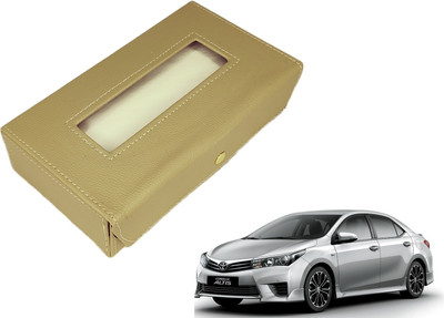 MOCKHE Basic-Beige Tissue Box Leatherette-292 Vehicle Tissue Dispenser(Beige)