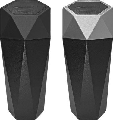 Involve Diamond Shape Car Dustbin/Trash Can - Black & Silver - pack 2 Car Trash Bin Bag