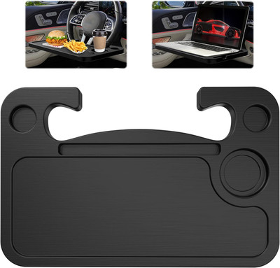 Campark Black Food Tray for Car, Truck, SUV - With Pen & Cup Holder Slots Cup Holder Tray Table